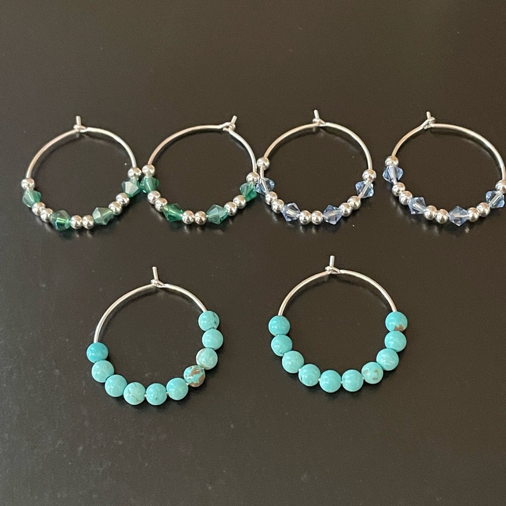 3 pairs of sterling Hoop Earring